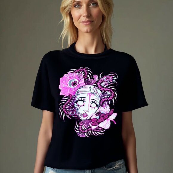 Centipede Head T-Shirt By Pinku Kult Sz S VGUC - Picture 1 of 6